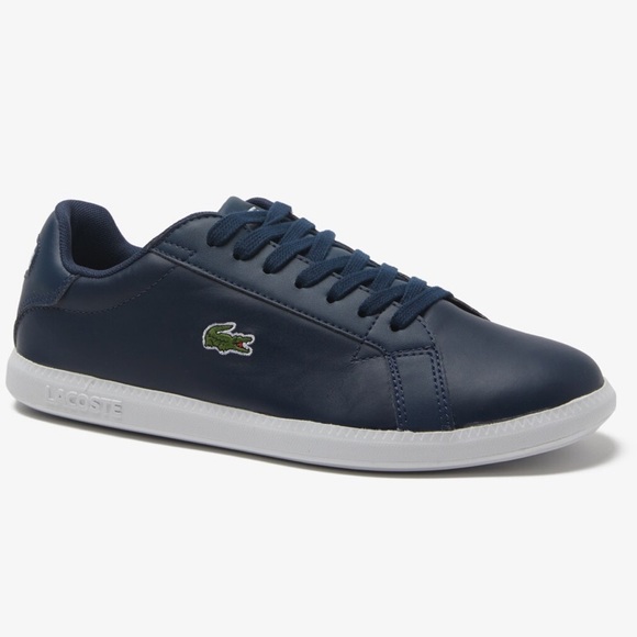 Lacoste Graduate Tonal Navy Leather Trainer Sneaker - Picture 2 of 8
